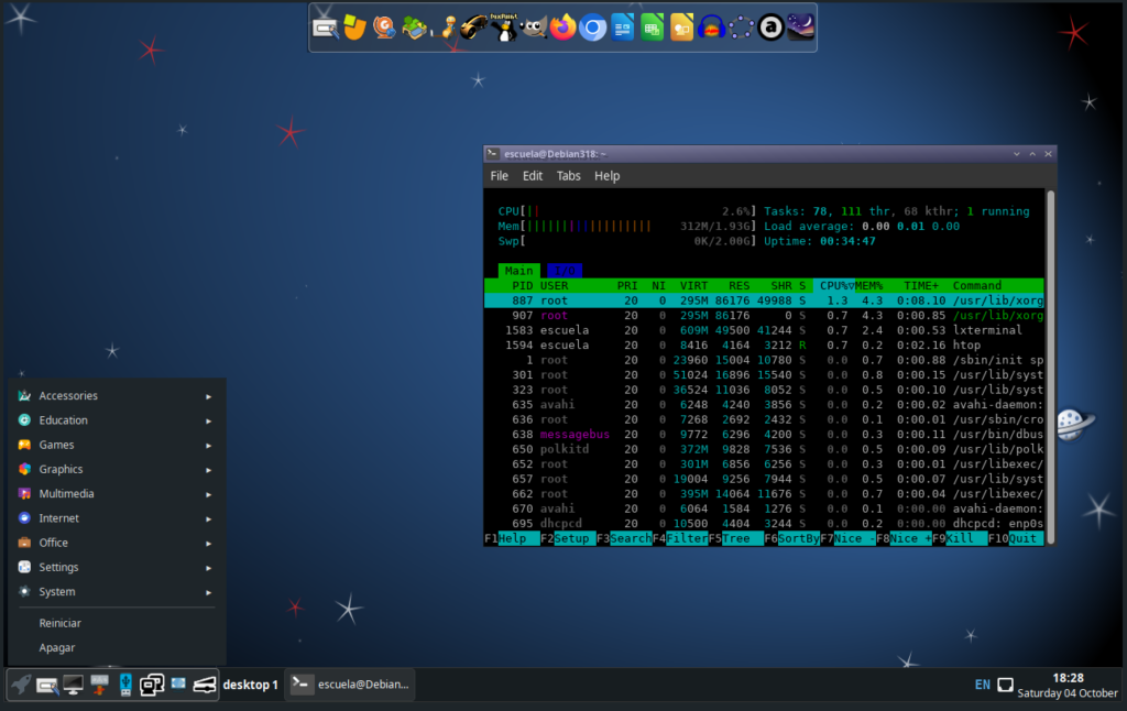 Debian 13 con openbox